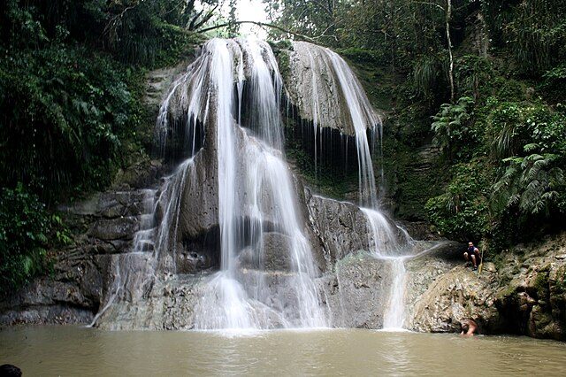 Gozalandia waterfalls — 50-foot cascade into a swimmable pool.